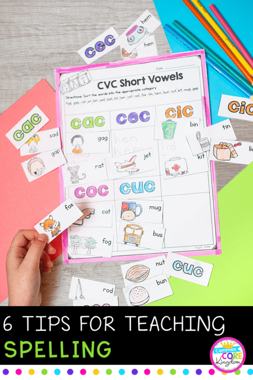 Tips for teaching spelling cover art showing girl using phonics worksheet