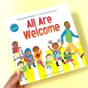 All Are Welcome book cover showing diversity of students in a positive classroom culture