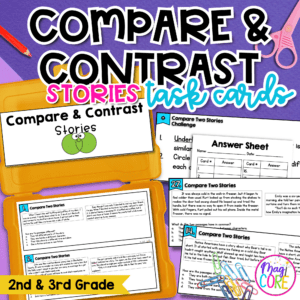 Compare and Contrast Stories Reading Task Cards 2nd & 3rd Grade - RL.2.9 RL.3.9