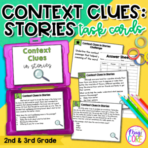 Context Clues in Stories Task Cards - 2nd & 3rd Grade Fiction - RL.2.4 RL.3.4