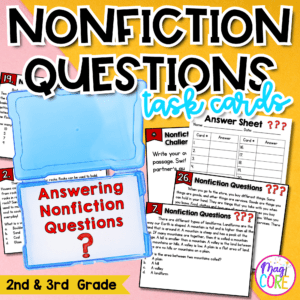 Nonfiction Ask & Answer Questions Reading Comprehension Task Cards 2nd 3rd Grade