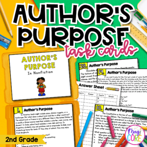 Author's Purpose in Nonfiction Task Cards 2nd Grade RI.2.6 & FL BEST ELA.2.R.2.3