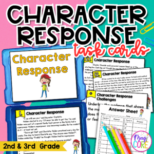 Character Response Task Cards - 2nd & 3rd Grade Reading Comprehension RL.2.3
