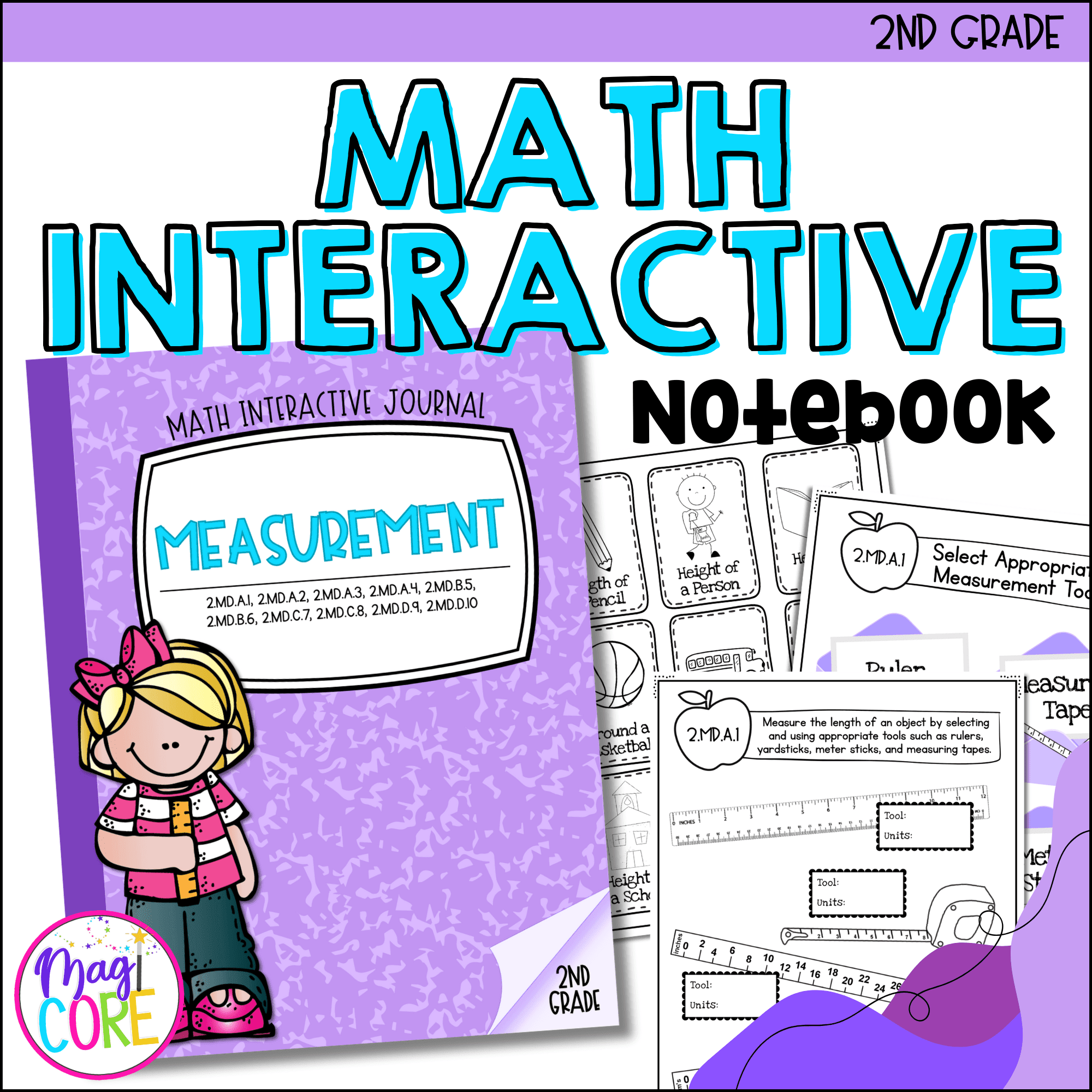 2nd Grade Measurement Interactive Journal Activities - Common Core Standards