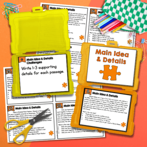 Main Idea &amp; Details Task Cards 2nd 3rd Grade | MagiCore