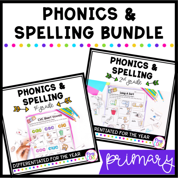 Phonics & Spelling for the Year 1st and 2nd Grade BUNDLE