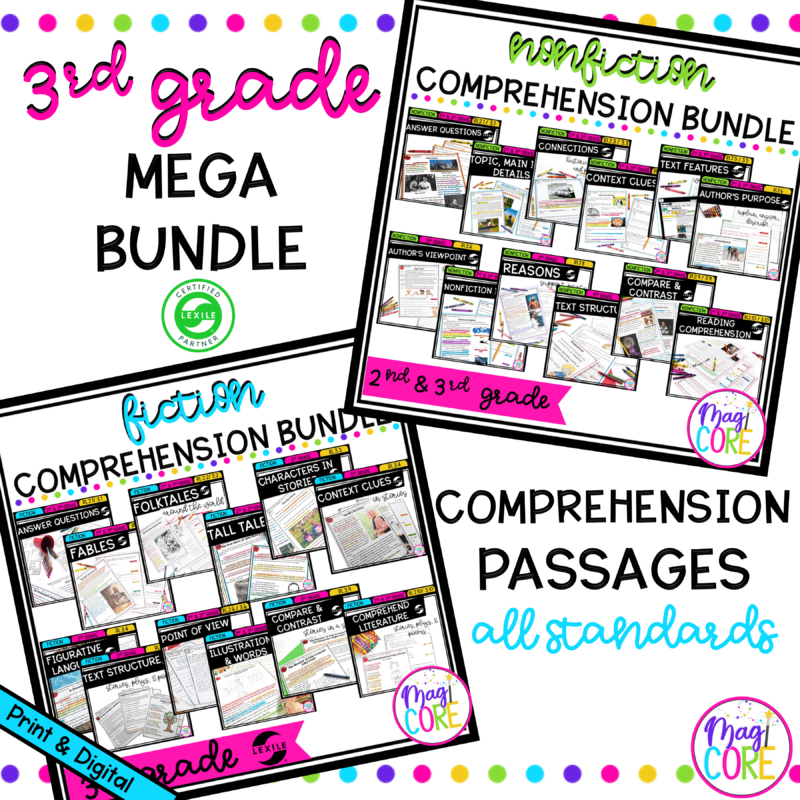 3rd Grade Reading Comprehension MEGA Bundle - Printable & Digital Formats