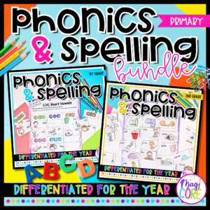 Phonics & Spelling for the Year 1st and 2nd Grade BUNDLE Pattern Based Reading