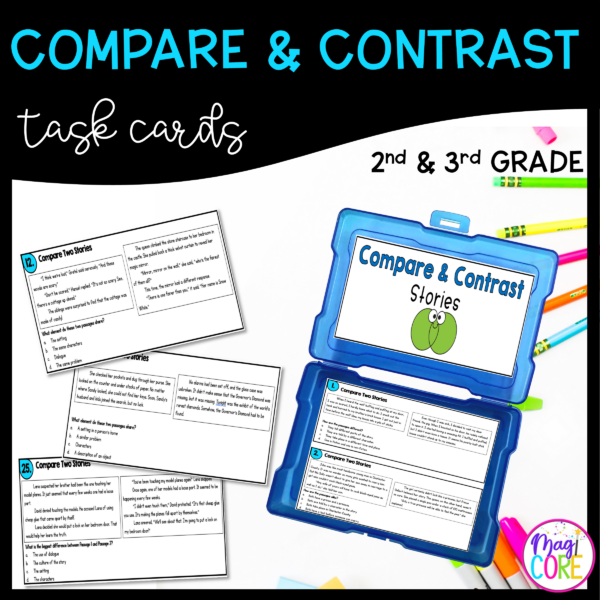 Compare & Contrast Stories Task Cards - 2nd & 3rd Grade - RL.2.9|RL.3.9