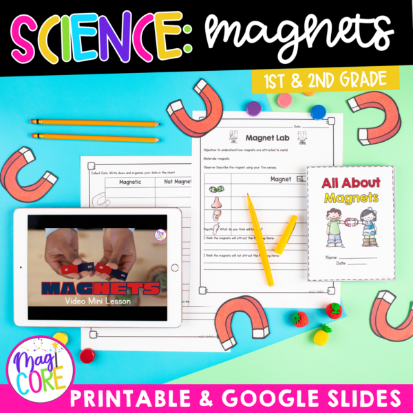 Magnets and Forces - 1st & 2nd Grade Science Unit - Printable & Digital
