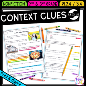 Context Clues Nonfiction - 2nd RI.2.4 & 3rd RI.3.4 - Print & Digital RI2.4 RI3.4