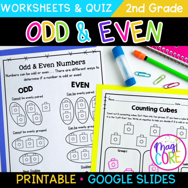 Odd and Even Numbers - 2nd grade - 2.OA.C.3