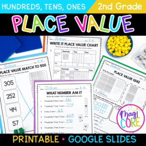 Place Value Hundreds, Tens, Ones - 2nd Grade - 2.NBT.A.1 - Print & Digital