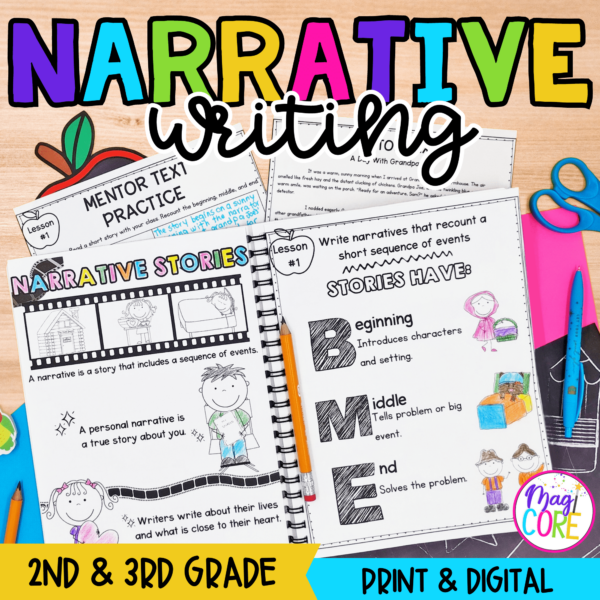 Personal Narrative Writing Unit - 2nd & 3rd Grade Anchor Charts Lessons Rubrics