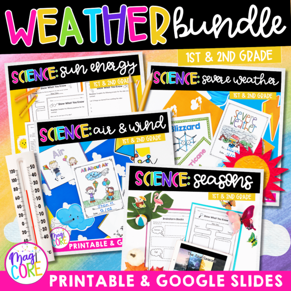 Weather Unit Bundle - 1st & 2nd Grade Science Units - Printable & Digital
