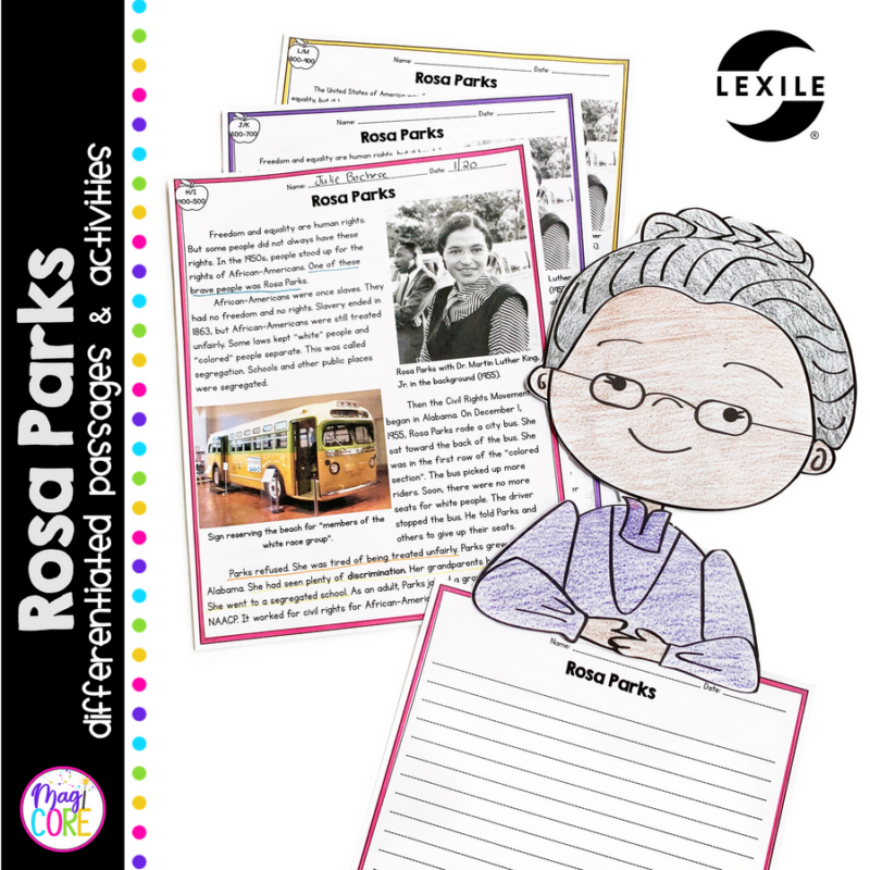 Rosa Parks Differentiated Reading and Writing Activities
