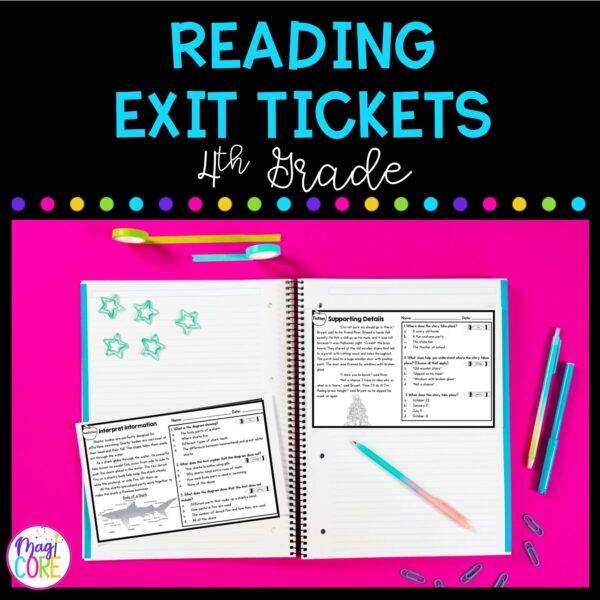 4th Grade Reading Exit Tickets with Google Forms for Distance Learning