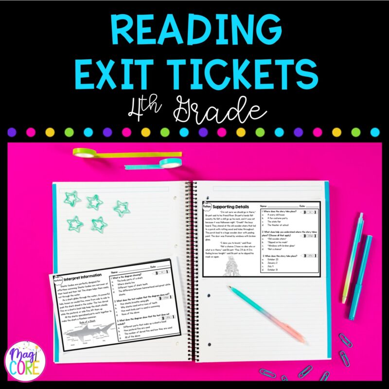 4th Grade Reading Exit Tickets with Google Forms for Distance Learning