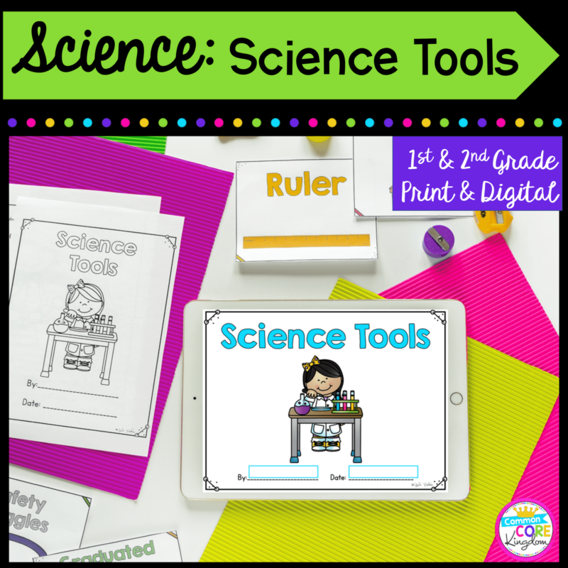 1st & 2nd grade science tools cover for digital and printable resource