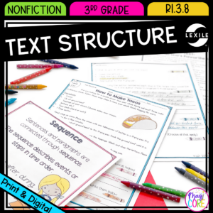 Text Structure: Sentences & Paragraphs - 3rd RI.3.8 - Printable & Digital RI3.8