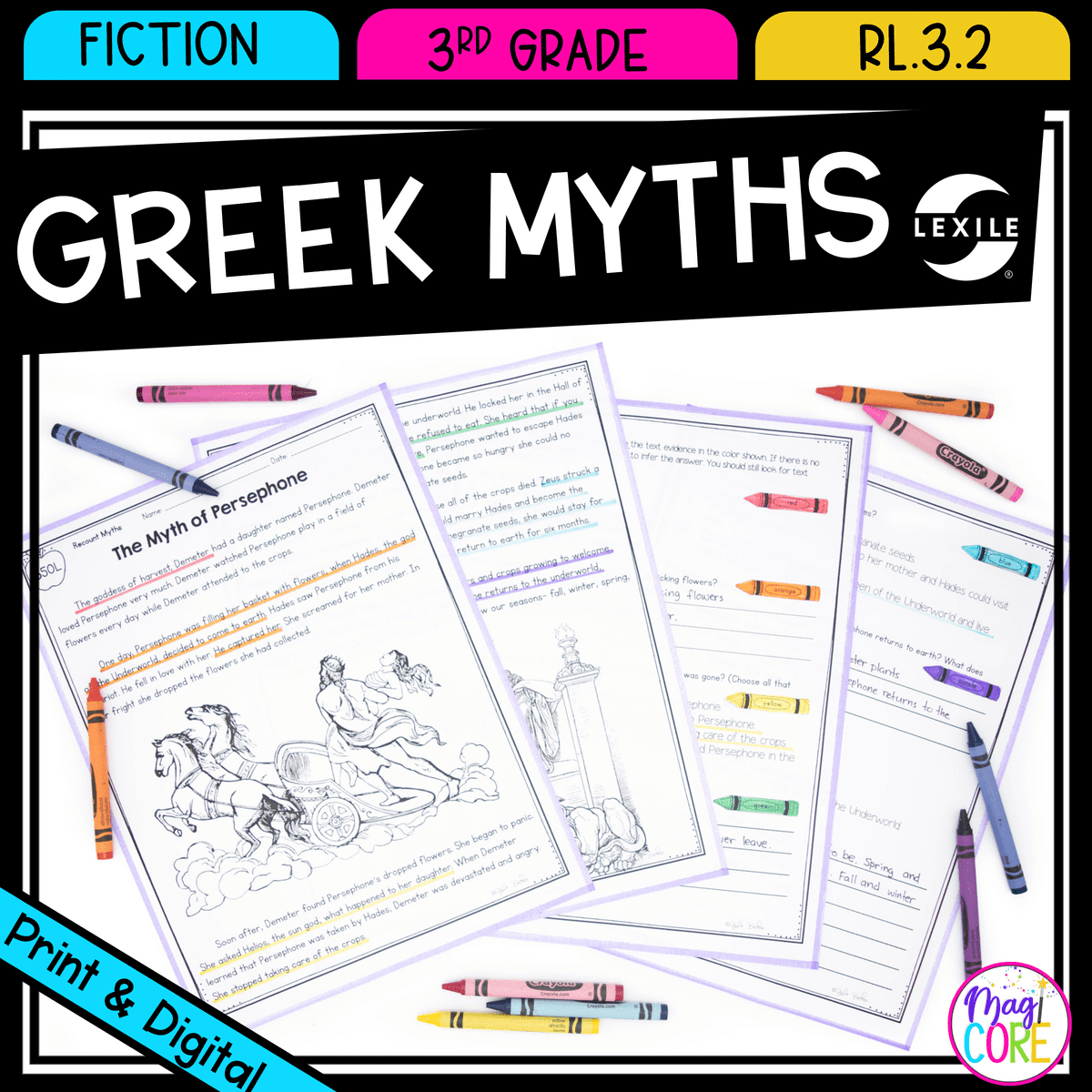 Recount Stories: Greek Myths - 3rd Grade RL.3.2 - Reading Passages for RL3.2