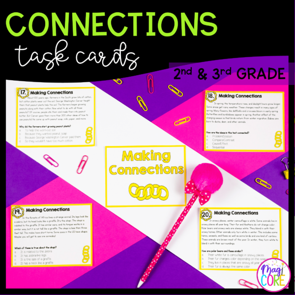 Connections in Historical, Scientific, and Technical Task Cards 2nd & 3rd Grade