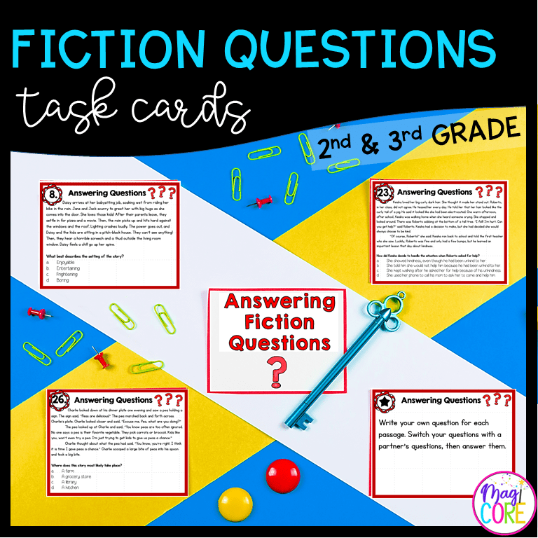 Fiction Questioning Task Cards 2nd & 3rd Grade