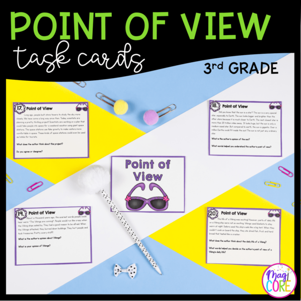 Point of View in Nonfiction Task Cards 3rd Grade RI3.6