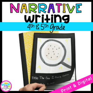 Narrative Writing Interactive Journal- W.4.3: W.5.3-1 cover showing the front page of a student created notebook