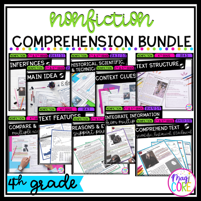 4th Grade Nonfiction Reading Comprehension Bundle - Google Distance Learning
