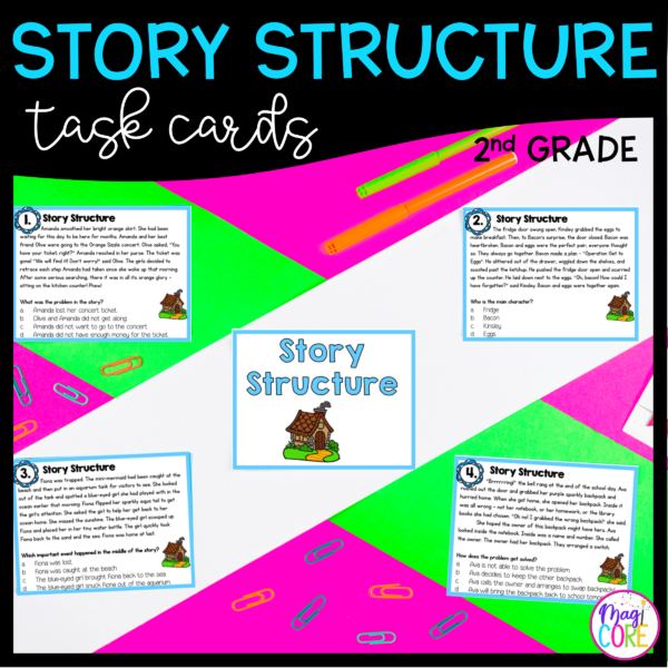 Story Structure Task Cards 2nd Grade RL.2.5