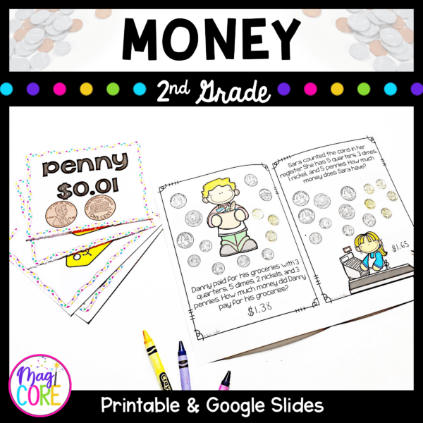 Money - 2nd Grade Math Unit - 2.MD.C.8 - Printable & Digital