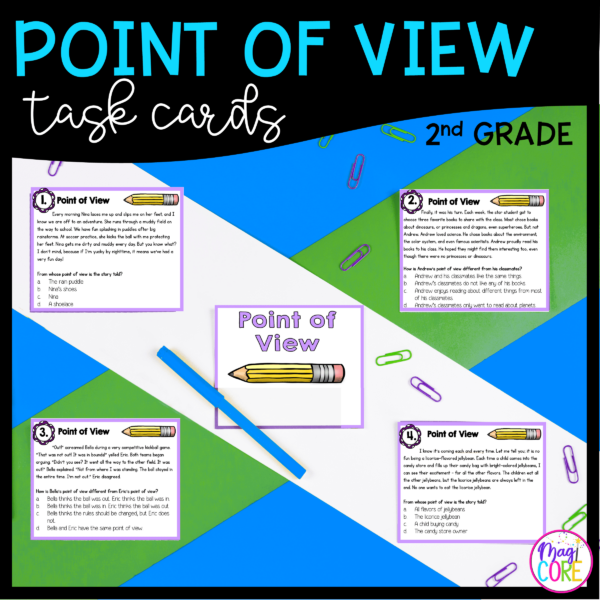 Point of View in Fiction Task Cards 2nd Grade RL2.6