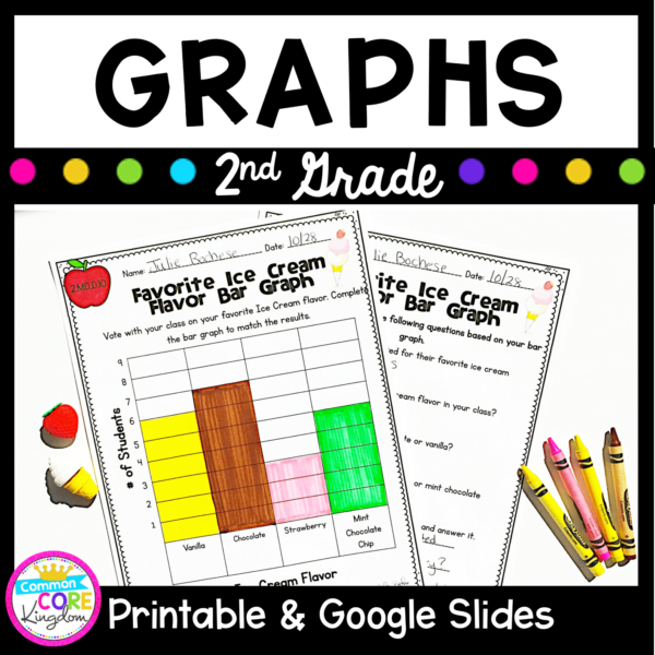 2nd Grade Graphs Cover with image of picture graphs and pencils on front