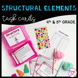 Structural Elements Task Cards - 4th & 5th Grade - RL.4.5 & RL.5.5