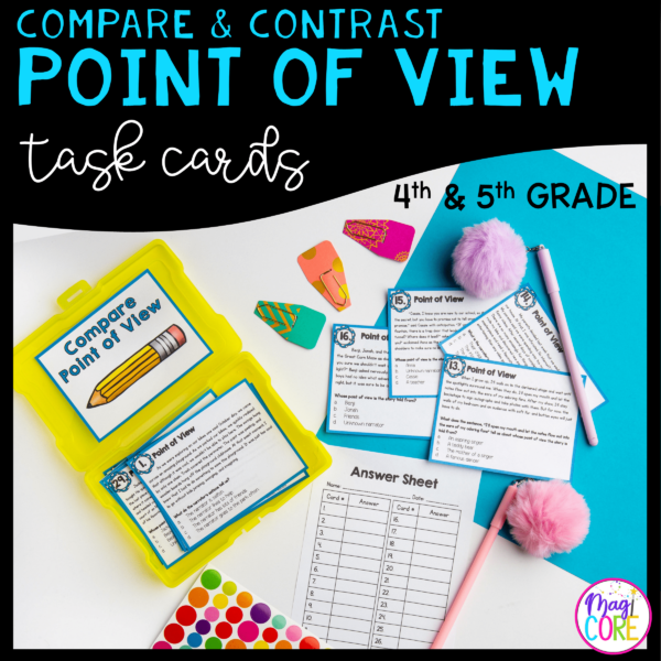 Compare & Contrast Point of View Task Cards - 4th & 5th Grade - RL.4.6 & RL.5.6