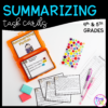 Summarizing Task Cards - 4th & 5th Grades - RL.4.2 - RL.5.2
