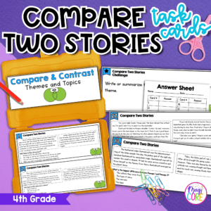 Compare Themes Topics Patterns and Events in Stories Task Cards 4th Grade RL.4.9
