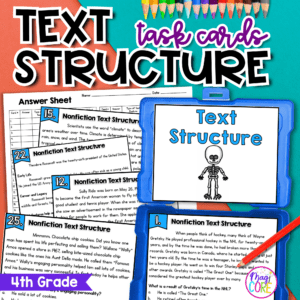 Nonfiction Text Structure Task Cards - 4th & 5th Grade Practice - RI.4.5 RI.5.5