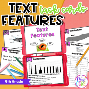 Nonfiction Text Features Task Cards 4th 5th Grade RI.4.7 RI.5.7 & FL BEST ELA