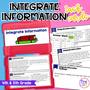 Integrate Information from Multiple Texts Task Cards 4th 5th Grade RI.4.9 RI.5.9