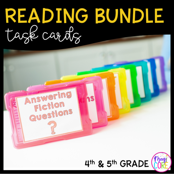 Reading Comprehension Task Cards Bundle - 4th & 5th Grade Centers & Activities