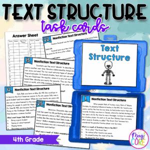 4th Grade Nonfiction Text Structure Task Cards - Practice RI.4.5 Center Activity