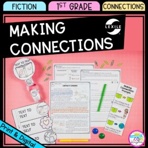 Making Connections cover for 1st grade showing printable and digital worksheets
