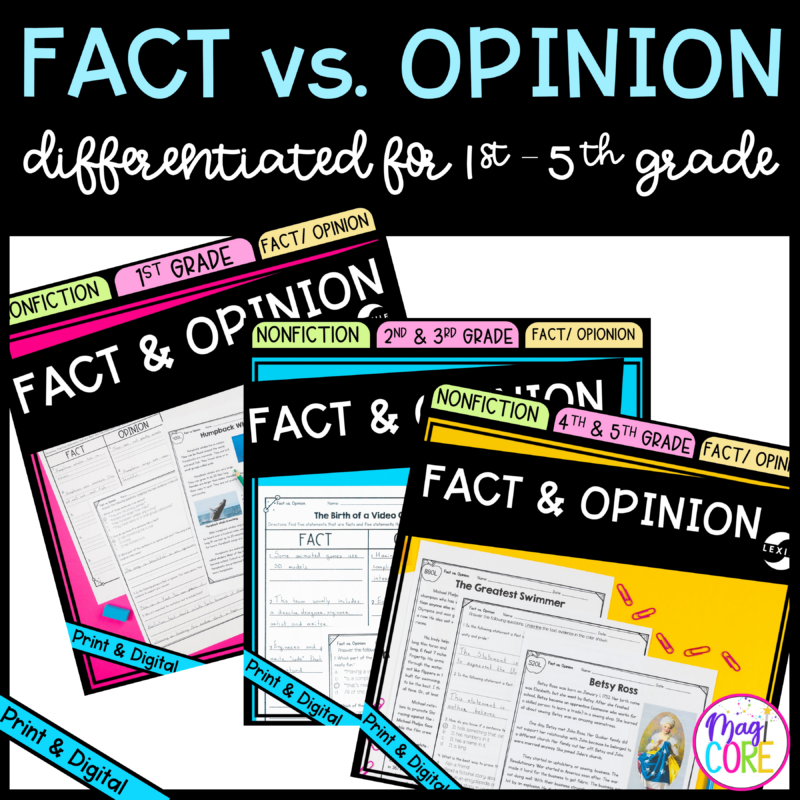 Fact & Opinion Differentiated Bundle - Google Distance Learning