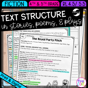Text Structure Stories Poems Plays RL.4.5 RL.5.5 - Reading Passages RL4.5 RL5.5
