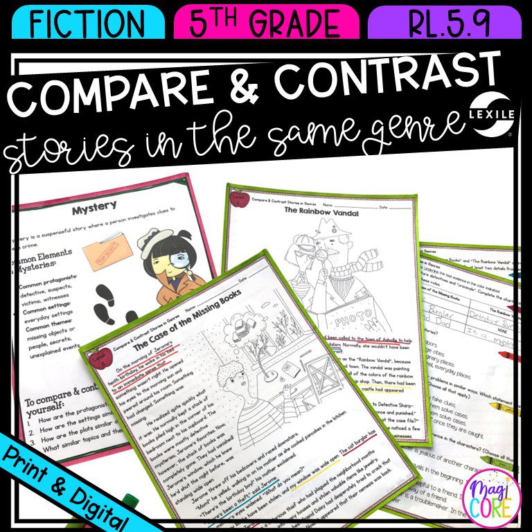 Compare Stories in Genres - 5th RL.5.9 Printable & Digital Google Slides Distance Learning Pack
