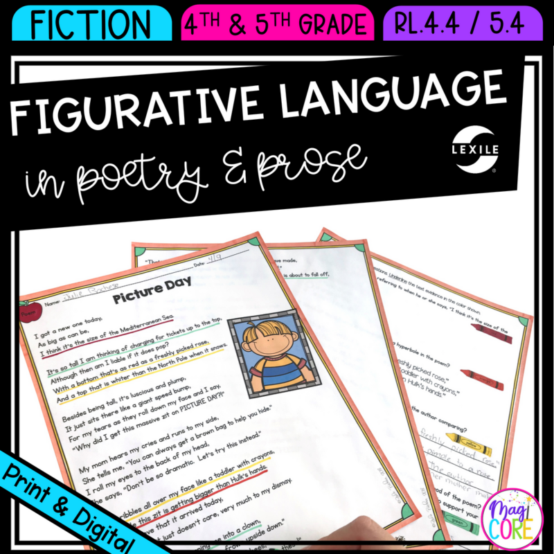 Figurative Language: Poetry Prose RL.4.4 RL.5.4 - Reading Passages RL4.4 RL5.4