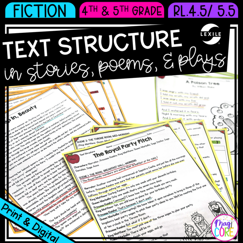 Text Structure Stories Poems Plays RL.4.5 RL.5.5 - Reading Passages RL4.5 RL5.5