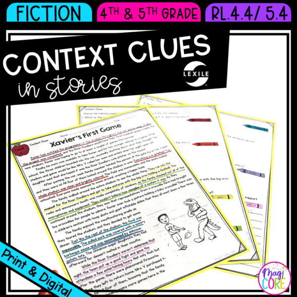 Context Clues in Stories - 4th RL.4.4 & 5th RL.5.4 - Print & Digital RL4.4 RL5.4